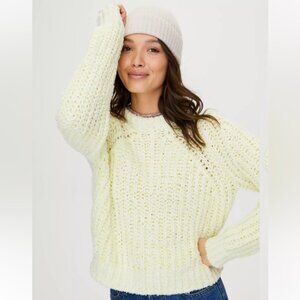 Aritzia Wilfred Confetti Cropped Sweater Cotton Mock Neck Textured Soft Knit Top